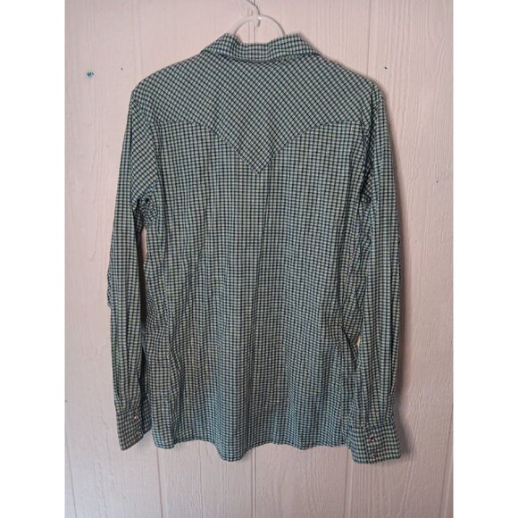 Wrangler Women's L Shirt Long Sleeve Bling Snap Front Metallic Multicolor Check - Picture 4 of 6